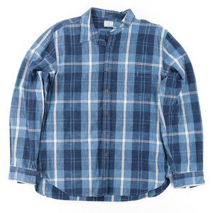 J.Crew Workwear 77388 Men Size Large Blue Plaid Long Sleeve Casual Shirt Cotton
